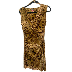 Vince Camuto,‎ lined animal print sleeveless dress petite medium